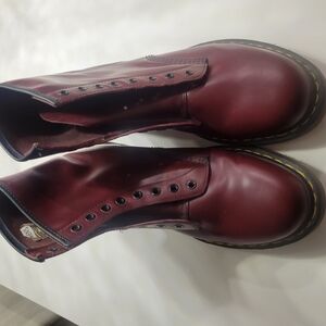 Dr. Martens Burgundy Leather Boots
